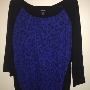 Blue Leopard Print Top